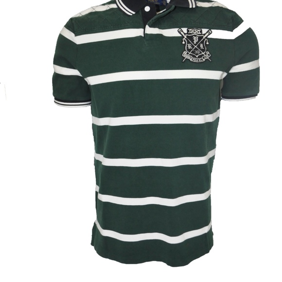 polo ralph lauren rugby polo shirt striped medium - Picture 3 of 7